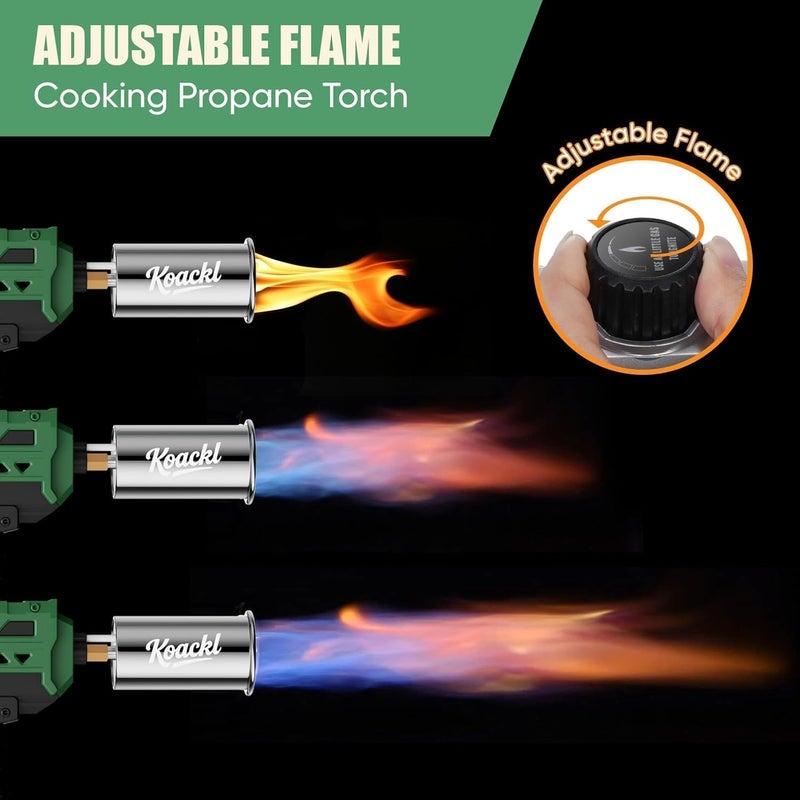 Koackl Propane Torch Gun | Adjustable Flame Thrower Gun | Gas Welding Kits Cooking Torch for BBQ, Searing Steak, Welding, Campfire & Charcoal (Propane Tank Not Included) - Image 3